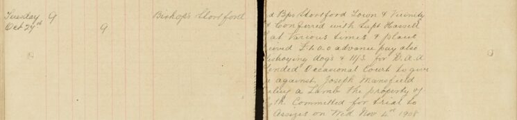Attended Occasional Court To Give [Evidence] Against Joseph [Mansfield] [For] Stealing A Lamb