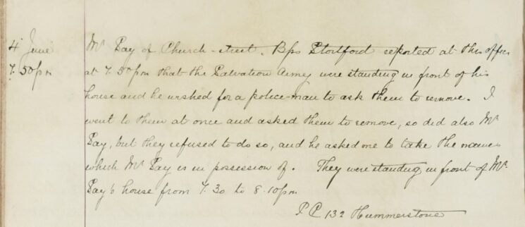 Complaint Of Salvation Army In Front Of His House