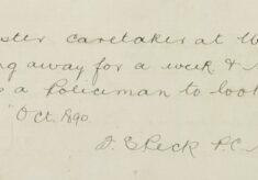 Request For Police to Check On Mr Cooper's Premises Whilst His Caretaker Is Away