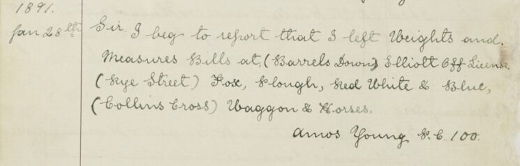 Weights And Measures Bills Left At Public Houses