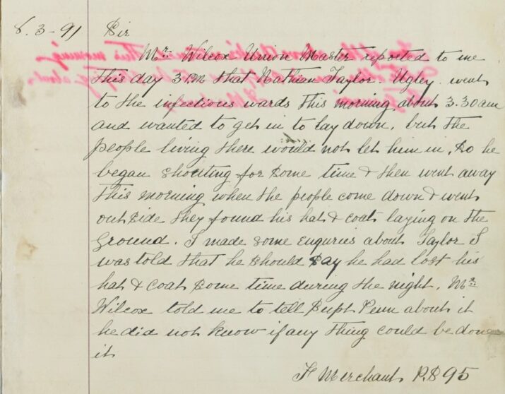 Refused Entry To The Union Ward