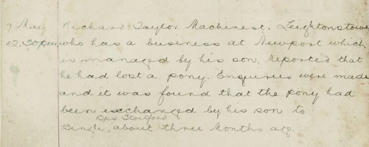Lost Pony Had Been Exchanged By His Son Three Months Previously