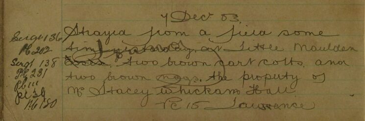 Two Brown Cart Colts and Two Brown Nags Strayed From A Field At Steeple Maulden