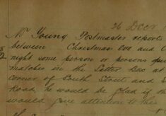 Report of Lit Matches Being Put In Letter Box At South Street