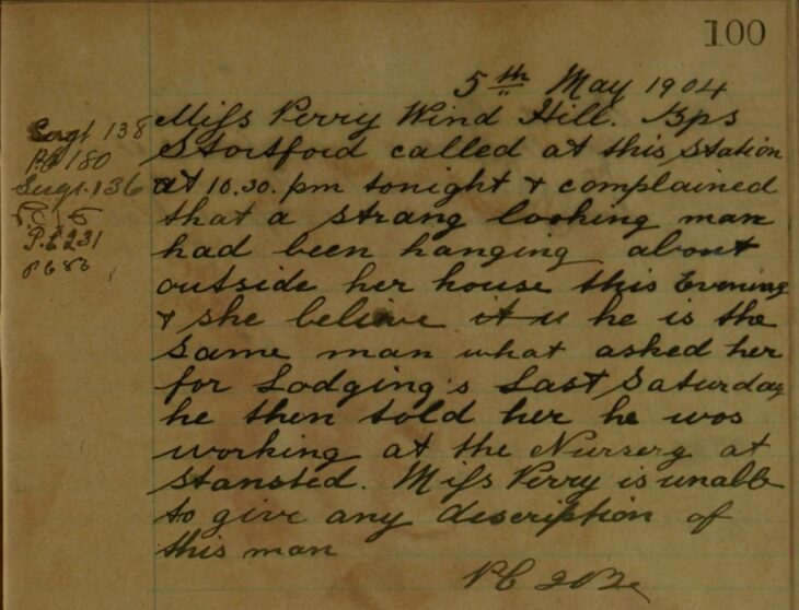 Complaint About A Strange Man Loitering Outside Her House