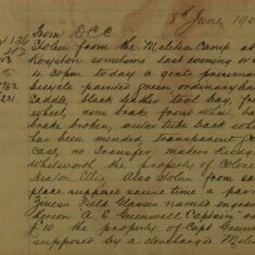 Gent's Bicycle and Pair of Field Glasses Stolen From The Militia Camp, Royston