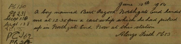 Cart Whip Found in Northgate End