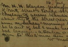 Complaint About People Using Bad Language on Sunday Mornings At The Corner Of North Street