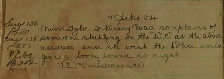 Complaint About Someone Sleeping In Her W.C.