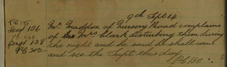 Complaint About His Neighbour Causing A Disturbance At Night