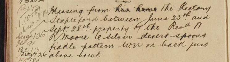 Silver Dessert Spoons Missing from Rectory