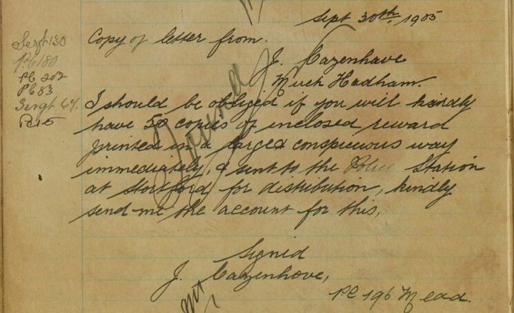 Copy Of Letter About Reward Posters