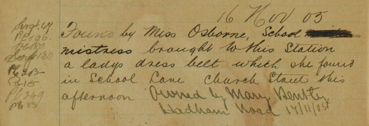 Ladies' Dress Belt Found In School Lane