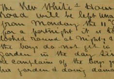 Notification That Rev White's House Will Be Unoccupied For A Fortnight