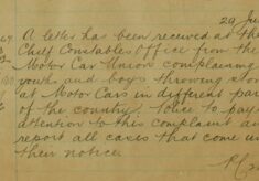 Letter To Chief Constable From Motor Car Union Complaining About Boys Throwing Stones At Motor Cars