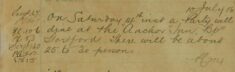 Notification That A Party Of About 30 People Will Dine At The Anchor Inn
