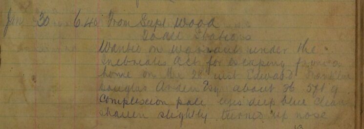 Wanted On Warrant - Edward Franklin Douglas Arden