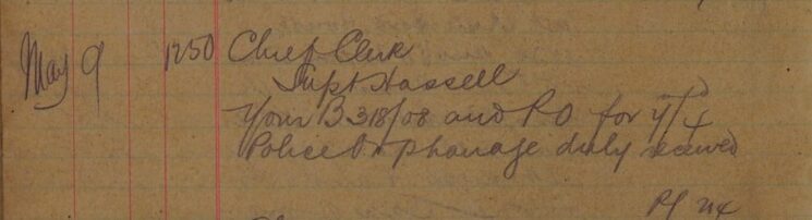 Notification Of Receipt Of Requisition And Postal Order For Police Orphanage
