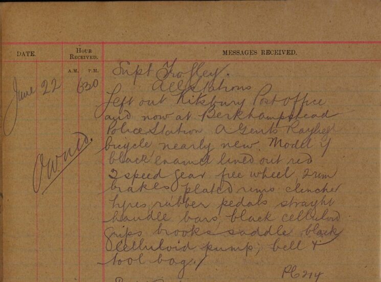 Gent's Bicycle Left At Kitsbury Post Office
