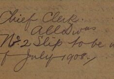 Instruction To Work No2 Slip For Month Of July 1908
