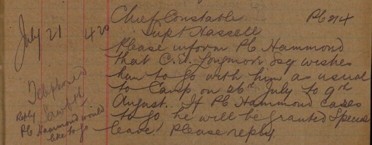 Request For PC To Join C.S. Longmore's Camp