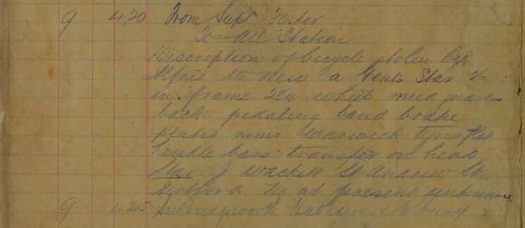 Description Of Bicycle Stolen By Alfred W. New Description Of Bicycle Stolen By Alfred W. New