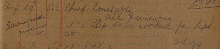 Notification To Work No1 Slip For September 1908