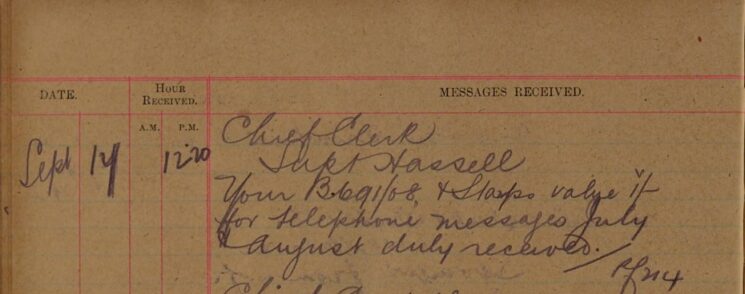 Notification Of Receipt Of Form And Stamps For Telephone Messages