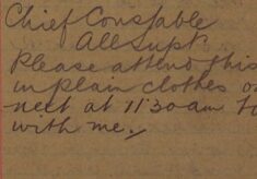 Instruction To Attend Chief Constable's Office In Plain Clothes