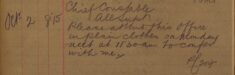 Instruction To Attend Chief Constable's Office In Plain Clothes