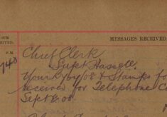 Notification Of Receipt Of Form And Stamps For Telephone Calls