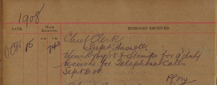 Notification Of Receipt Of Form And Stamps For Telephone Calls