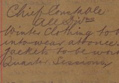 Instruction For Winter Clothing To Be Worn And Cloth Jackets To Be Worn At Quarter Sessions
