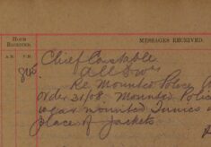 Instruction For Mounted Police At Assizes To Wear Tunics In Place Of Jackets