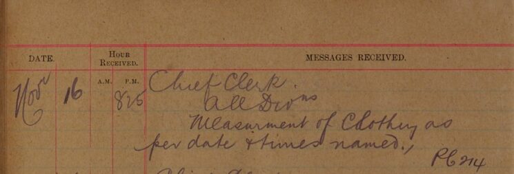 Notification Of Measurement Of Clothing