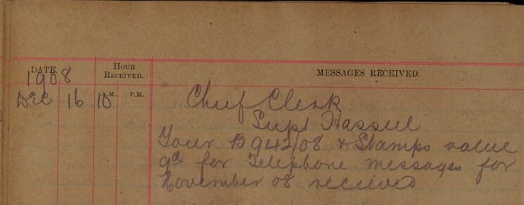 Notification Of Receipt Of Form And Stamps For Telephone Messages