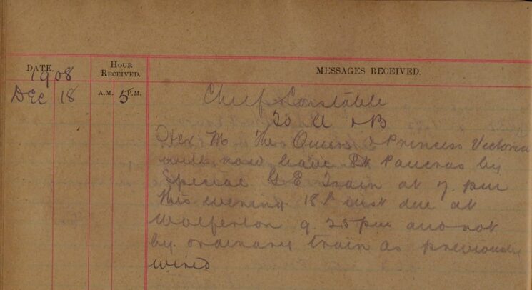 Alteration To The Queen and Princess Victoria's Train Journey To Wolferton