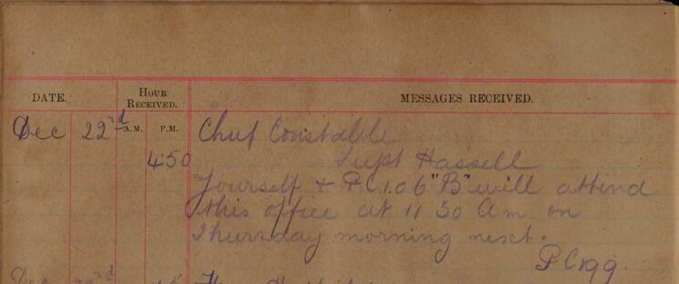 Directive To Attend Chief Constable's Office