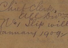 Instruction To Work No 1 Slip For January 1909