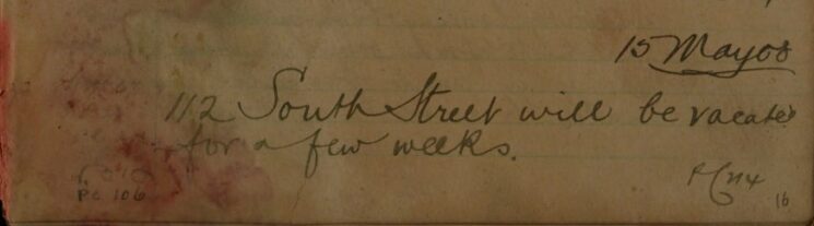 Notification That No 112 South Street Will Be Vacated For A Few Weeks