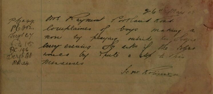 Complaint About Boys Making A Noise Outside His House
