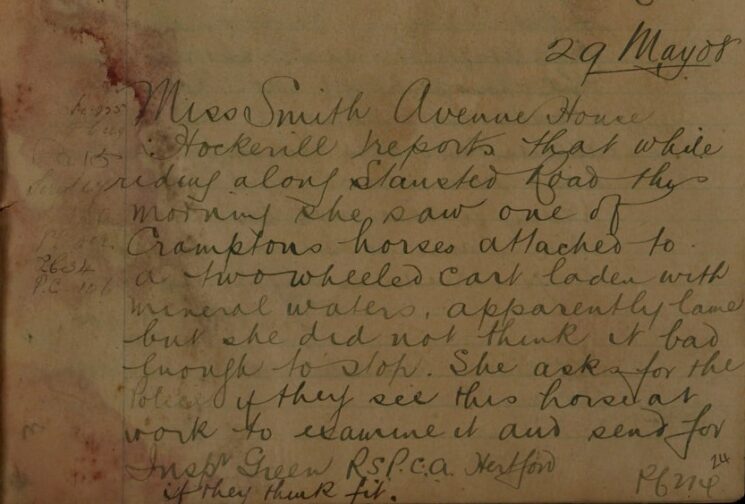 Report Of Lame Horse Pulling A Laden Cart
