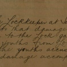 Report Of Damage To South Mill Lock Gates By Youths From London