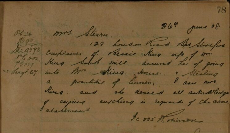 Accused Of Stealing A Quantity Of Linen Accused Of Stealing A Quantity Of Linen