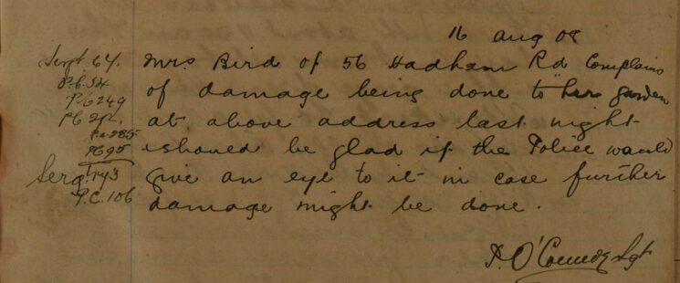 Complaint Of Damage To A Garden
