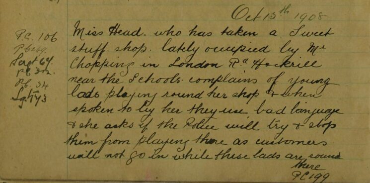 Complaint Of Boys Playing By The Sweet Shop