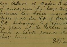 Complaint Of Boys Causing An Annoyance Outside A House Near The Cemetery Gates
