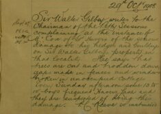 Complaint Of Damage To Sir Walter Gilbey's Fences And Buildings
