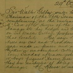 Complaint Of Damage To Sir Walter Gilbey's Fences And Buildings