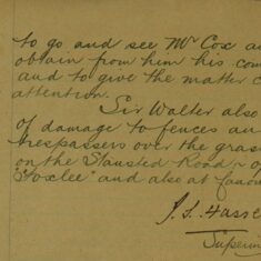 Complaint Of Damage To Sir Walter Gilbey's Fences And Buildings